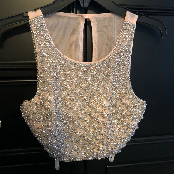 Two Piece Beaded Prom Dress - Picture 2 of 5